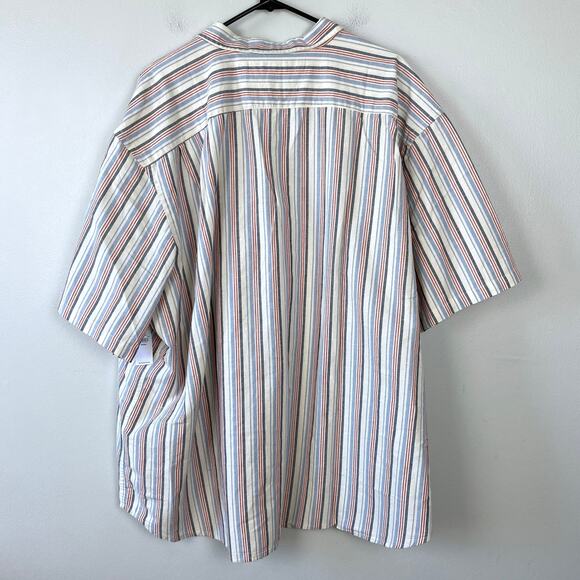 Old Navy Everyday Shirt Short Sleeve Button Down Regular Fit Striped Size XXXXL - Picture 5 of 8